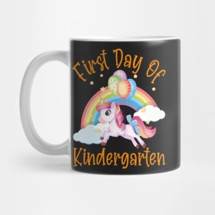 Nice Unicorn and Rainbow | First Day of Kindergarten Mug